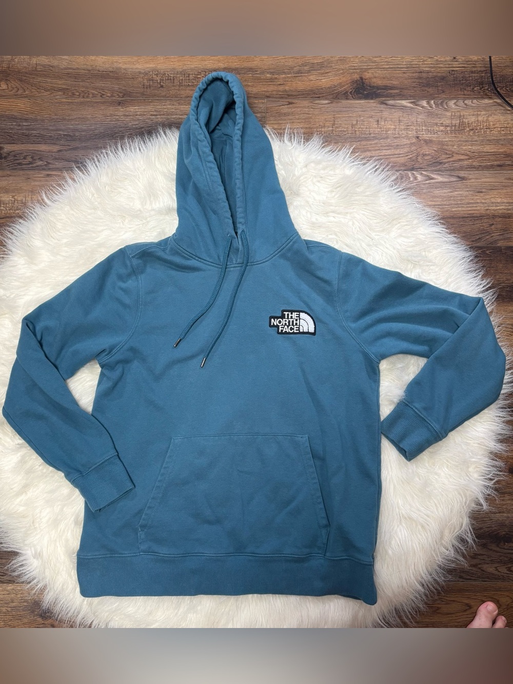 The North Face Teal Crewneck Hoodie with Chest Logo